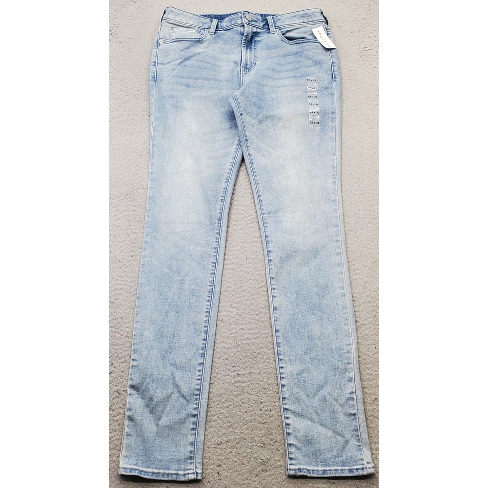 PacSun Stacked Skinny Jeans Mens 32x32 Blue Denim Light Wash Stretch Streetwear